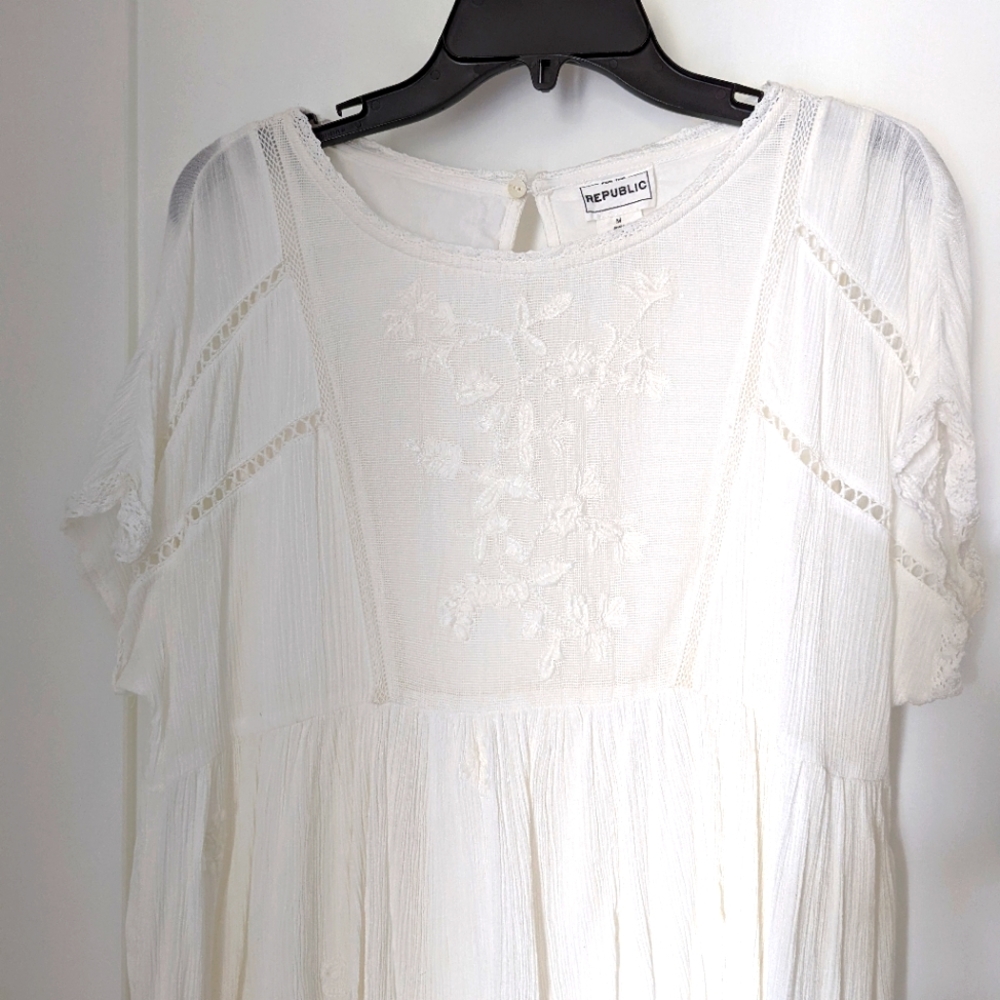 For the Republic embroidered tunic top